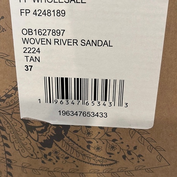 FREE PEOPLE Woven River Sandals Tan New in Box Size 7 - Picture 5 of 7